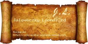 Jaloveczky Leonárd névjegykártya